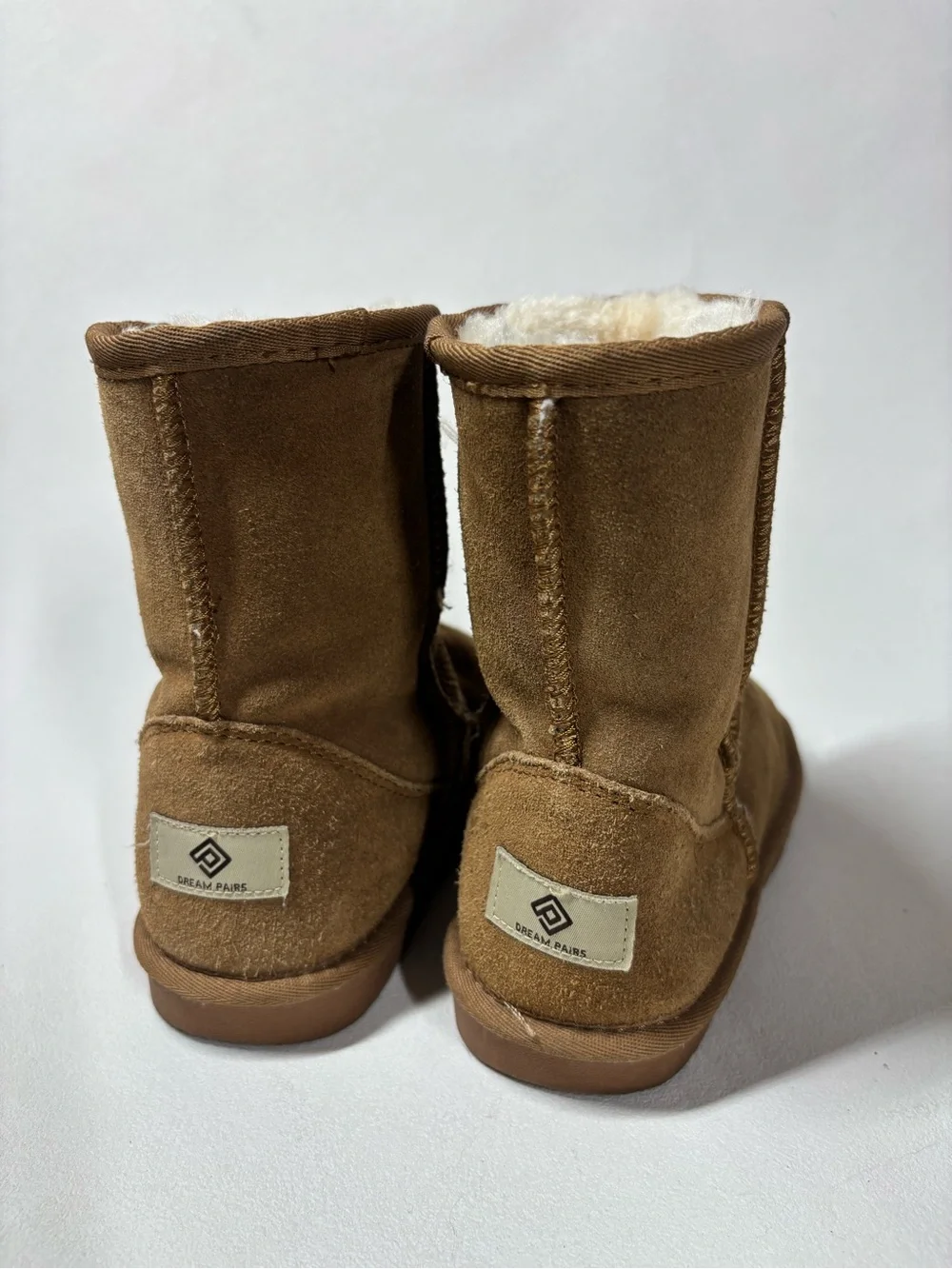 Dream Pairs Brown Faux Suede Shearling Lined Boots Size 4